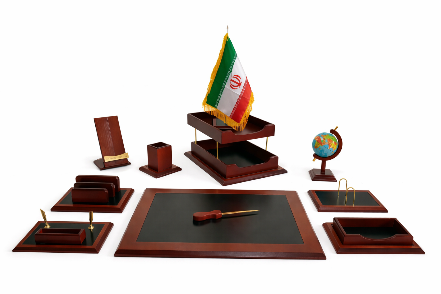 ست لوازم اداری رومیزی مدیریتی کد 200 مجموعه ۱۱ عددی