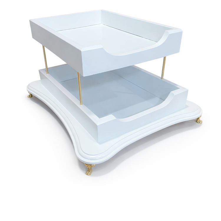 ست رومیزی اداری منظم مدل 1000رنگ سفید پایه دار مجموعه 12 عددی